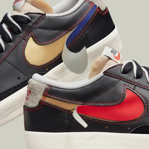 Nike Blazer Low ‘77 Black Natural Removable Swoosh Sneaker